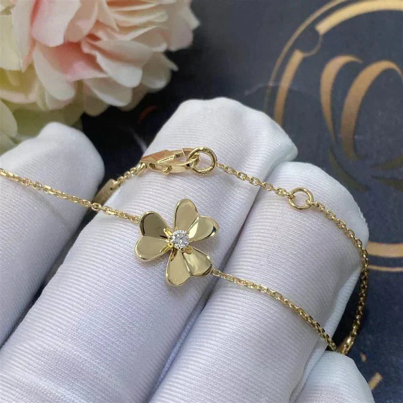 [Lunabriance]FRIVOLE GOLD FLOWER PINK MALACHITE BRACELET