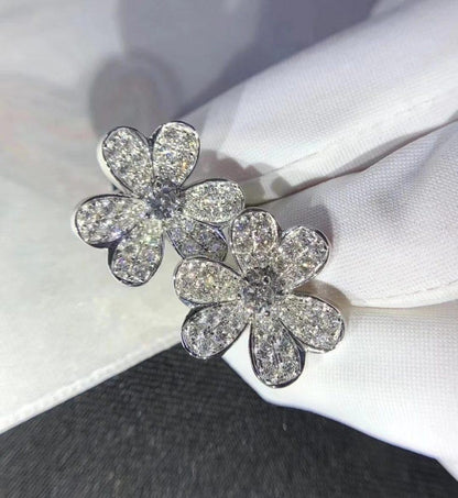 [Lunabriance]FRIVOLE SILVER FLOWER DIAMOND EARRINGS