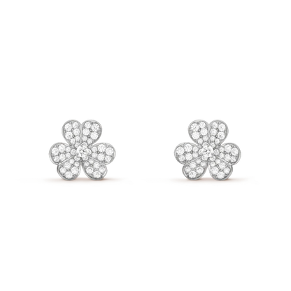 [Lunabriance]FRIVOLE SILVER FLOWER DIAMOND EARRINGS