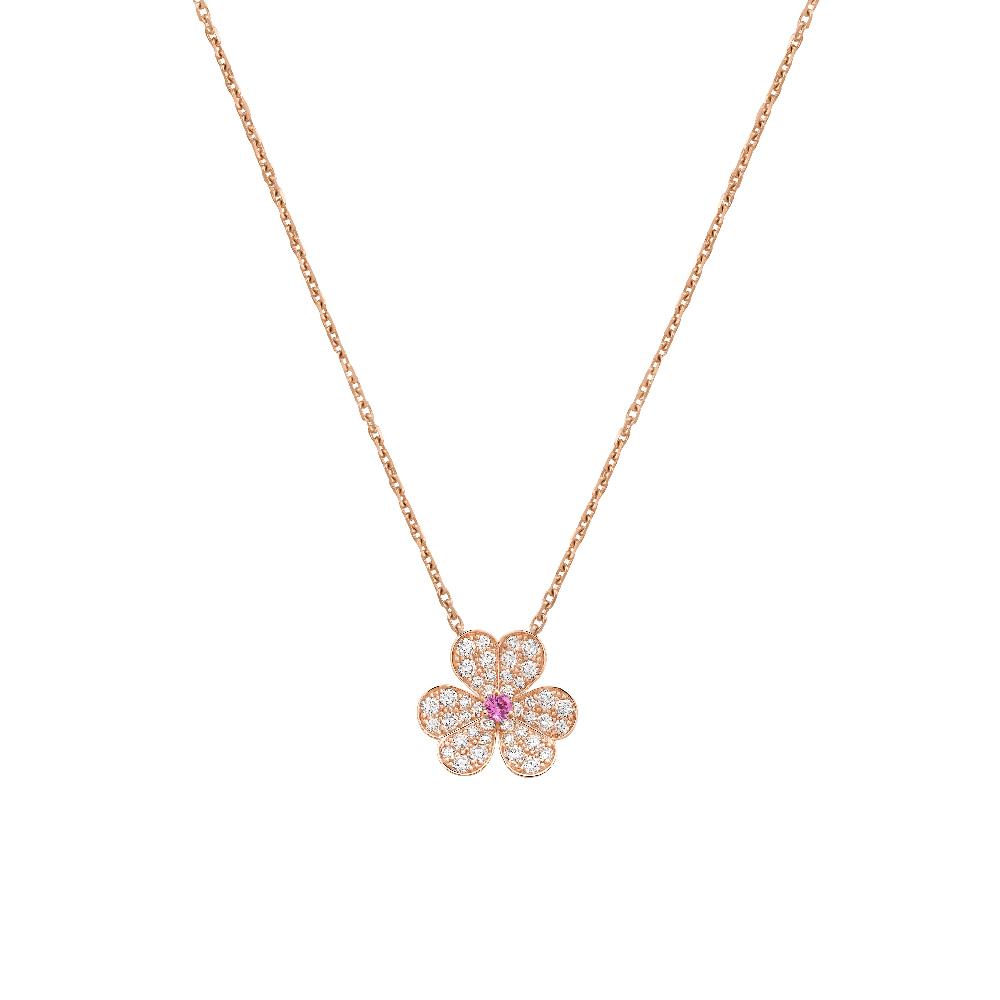 [Luna Brilliance]FRIVOLE ROSE GOLD FLOWER DIAMOND NECKLACE