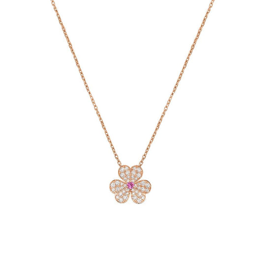 [Lunabriance]FRIVOLE ROSE GOLD FLOWER DIAMOND NECKLACE