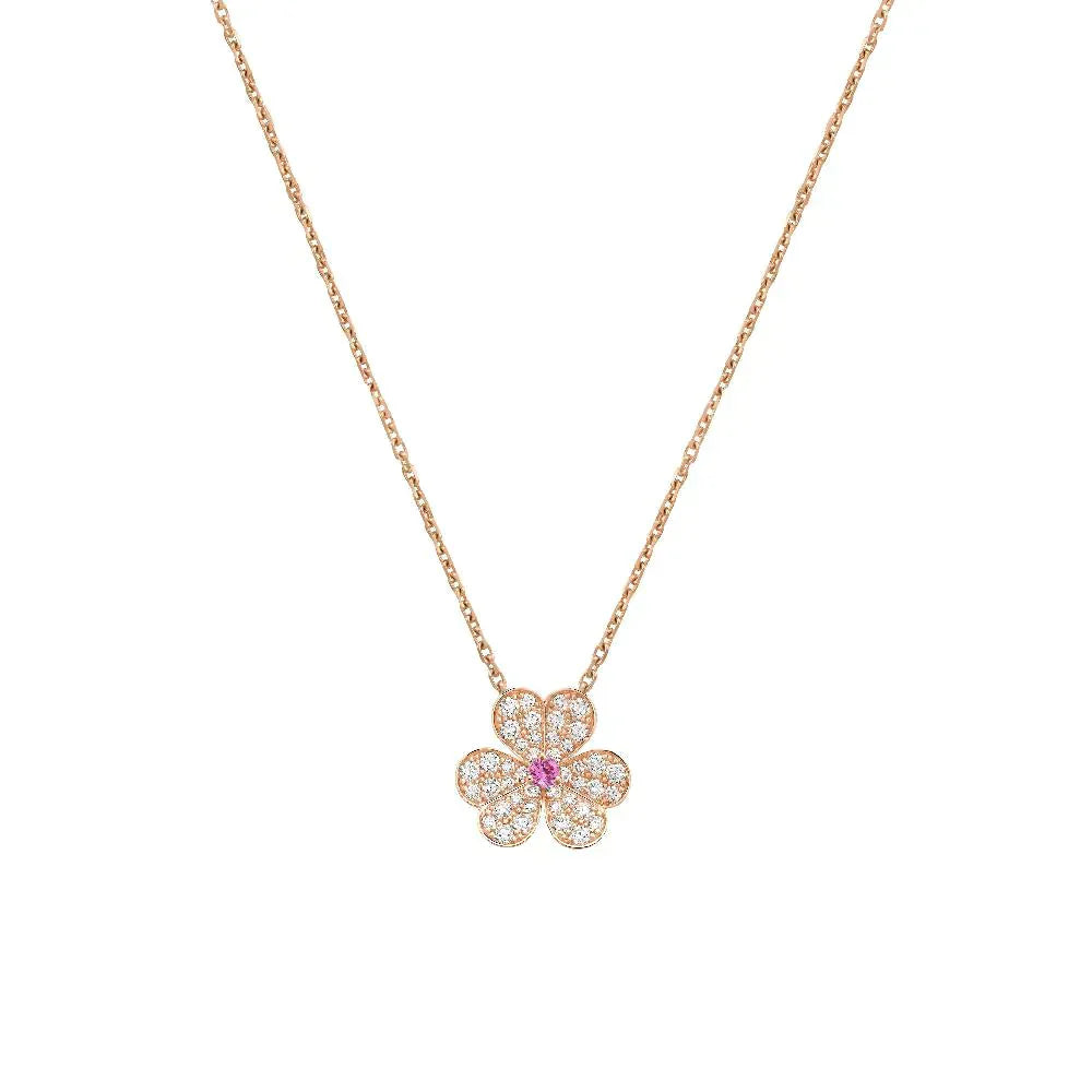 [Lunabriance]FRIVOLE ROSE GOLD FLOWER DIAMOND NECKLACE