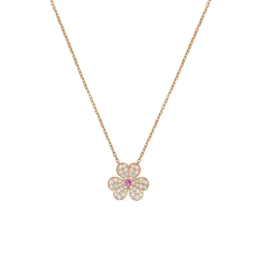 [Lunabriance]FRIVOLE ROSE GOLD FLOWER DIAMOND NECKLACE