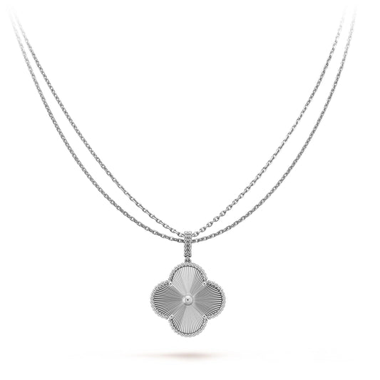 [Lunabriance]CLOVER 25MM SILVER BIG CLOVER NECKLACE