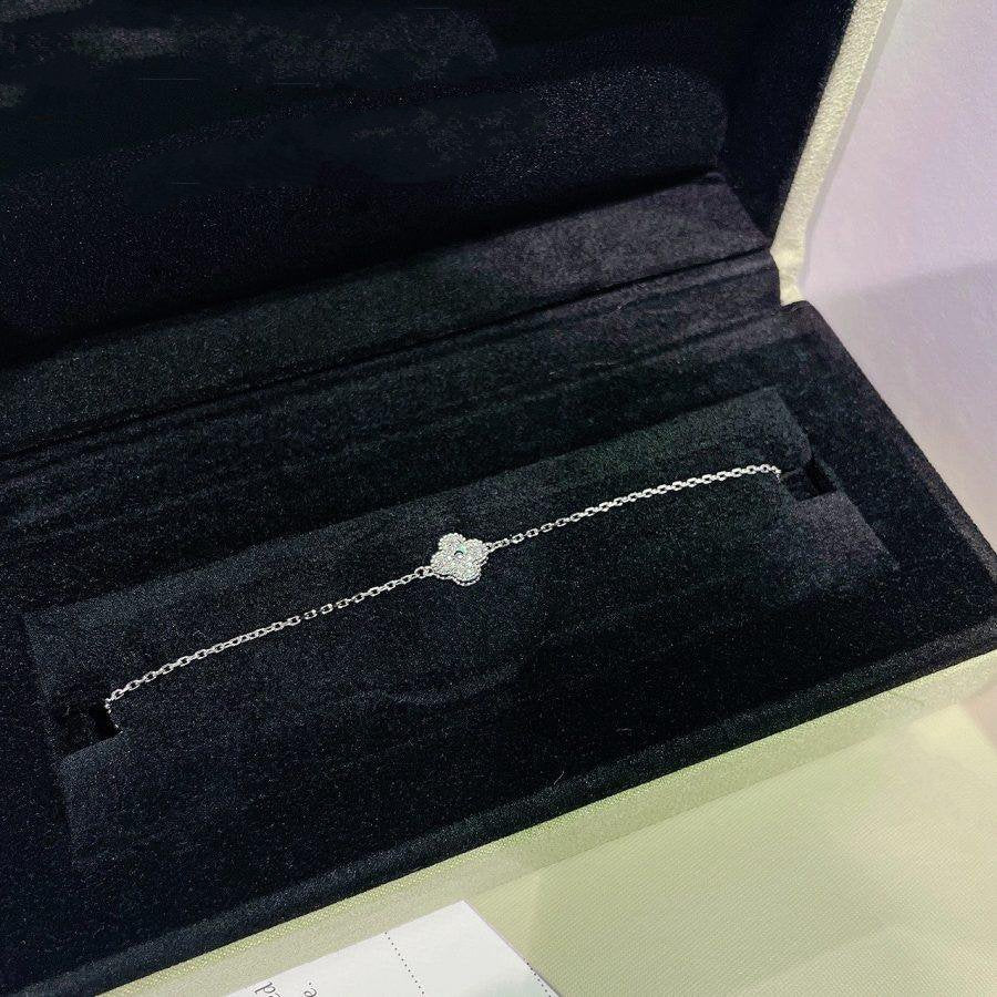 [Luna Brilliance]CLOVER  SINGLE FLOWER BRACELET SILVER
