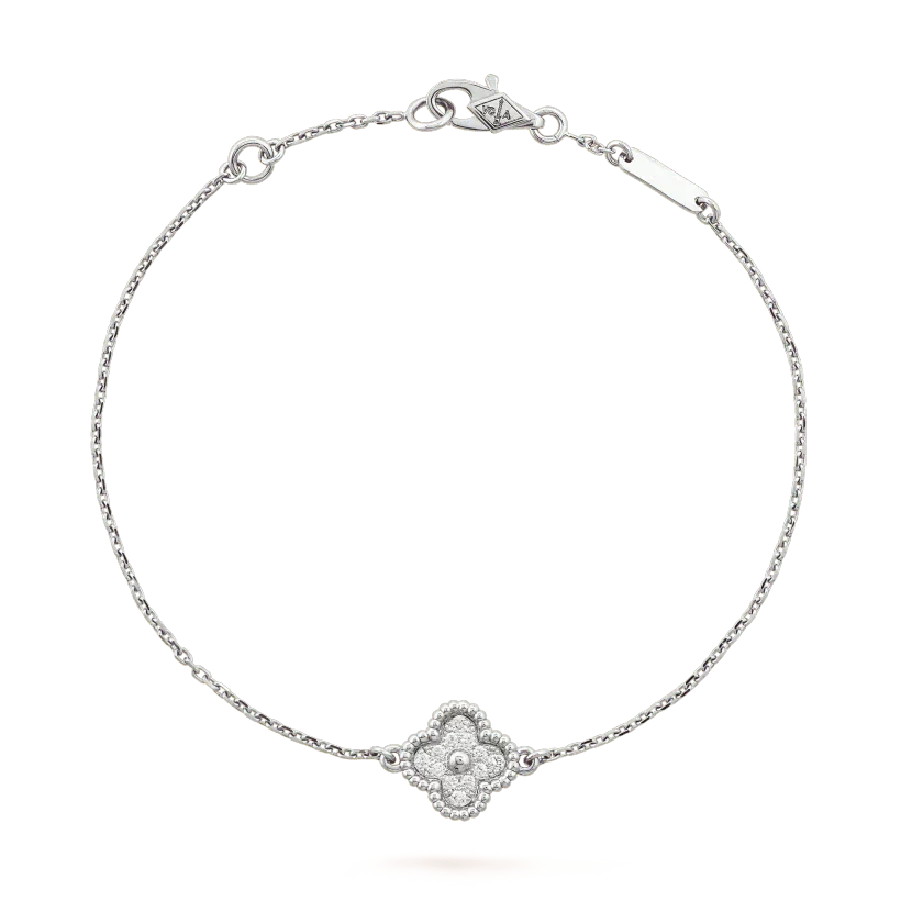 [Lunabriance]CLOVER  SINGLE FLOWER BRACELET SILVER