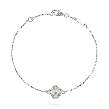 [Lunabriance]CLOVER  SINGLE FLOWER BRACELET SILVER