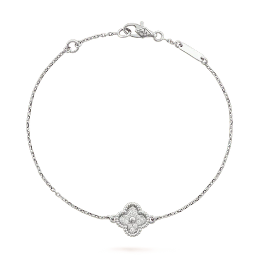 [Lunabriance]CLOVER  SINGLE FLOWER BRACELET SILVER