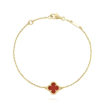 [Lunabriance]CLOVER  CARNELIAN SINGLE FLOWER BRACELET