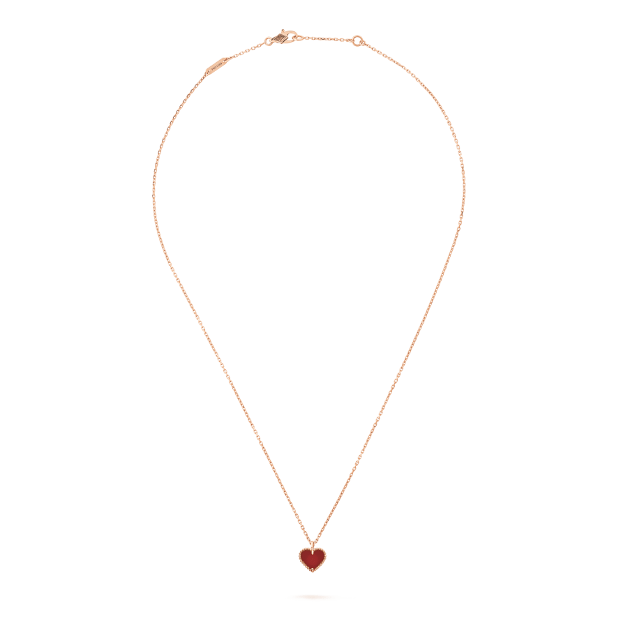 [Lunabriance]SWEET CLOVER CARNELIAN HEART NECKLACE