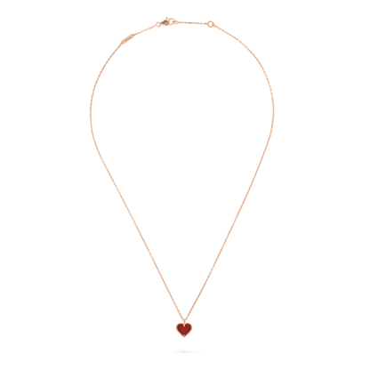 [Lunabriance]SWEET CLOVER CARNELIAN HEART NECKLACE