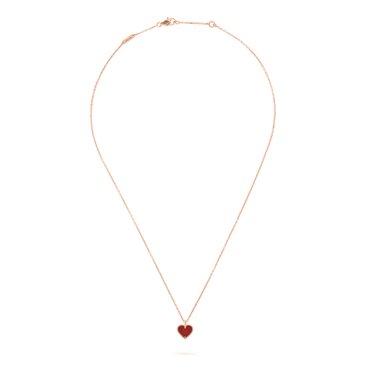 [Lunabriance]SWEET CLOVER CARNELIAN HEART NECKLACE