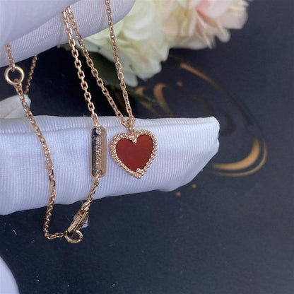 [Lunabriance]SWEET CLOVER CARNELIAN HEART NECKLACE