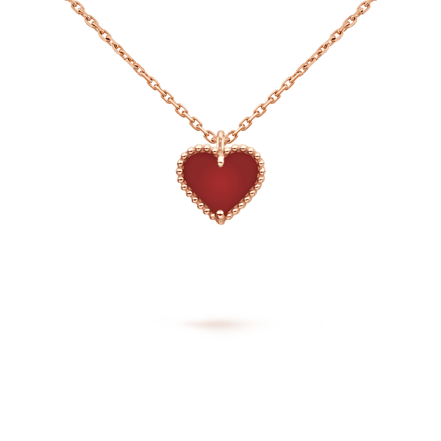 [Lunabriance]SWEET CLOVER CARNELIAN HEART NECKLACE