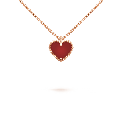 [Lunabriance]SWEET CLOVER CARNELIAN HEART NECKLACE