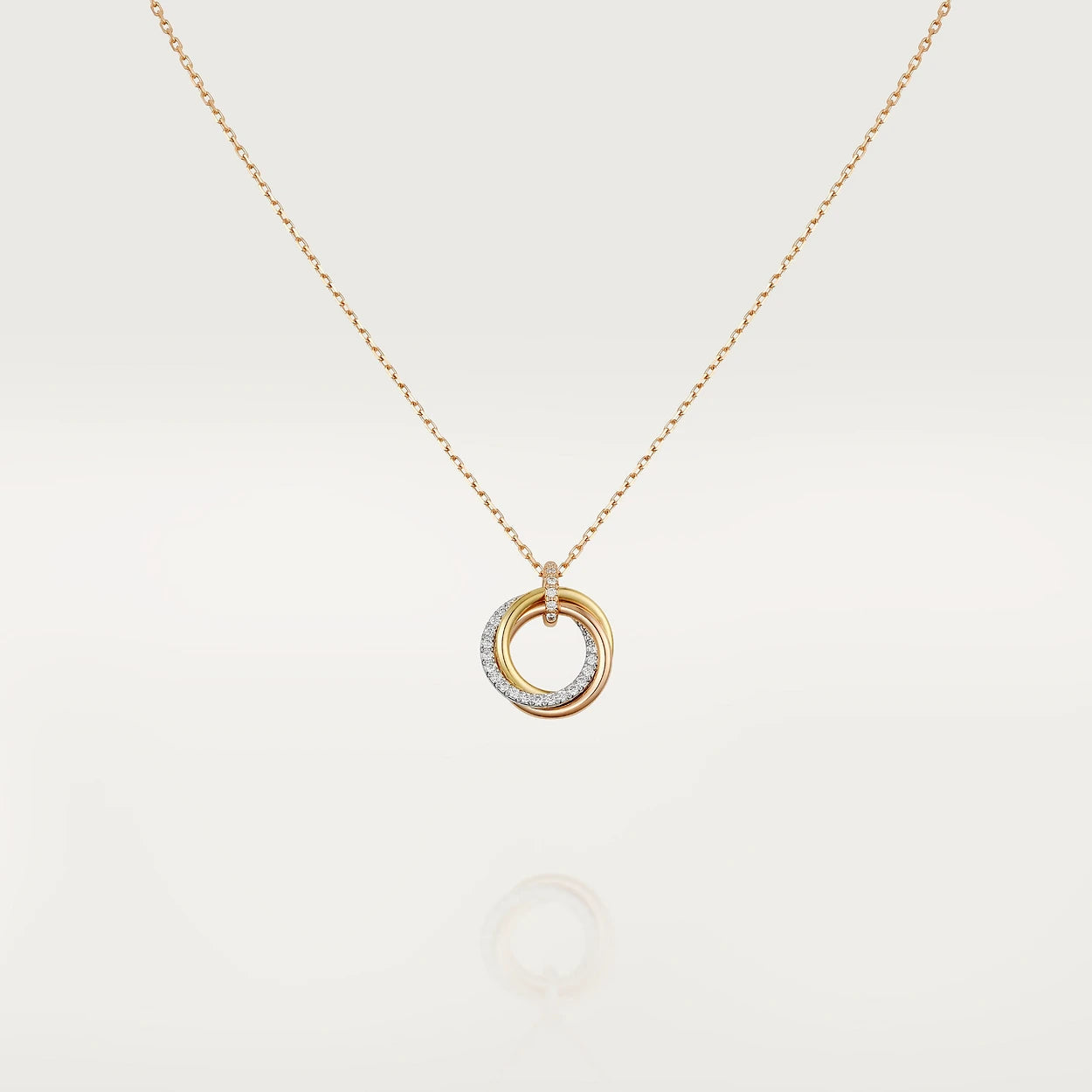 [Lunabriance]TRINITY NECKLACE SILVER GOLD PINK GOLD DIAMONDS