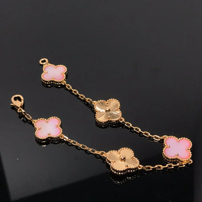 [Luna Brilliance] CLOVER 5 MOTIFS  PINK MOP BRACELET COLLECTION