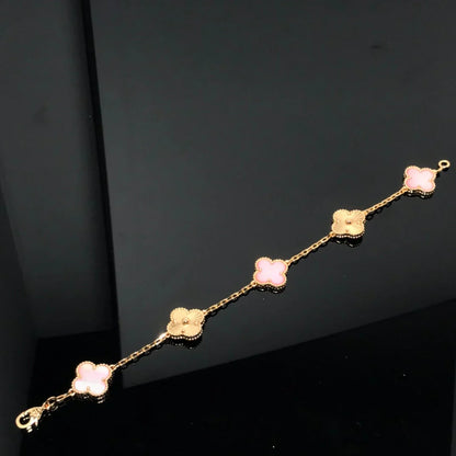 [Luna Brilliance] CLOVER 5 MOTIFS  PINK MOP BRACELET COLLECTION