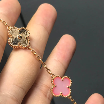 [Luna Brilliance] CLOVER 5 MOTIFS  PINK MOP BRACELET COLLECTION