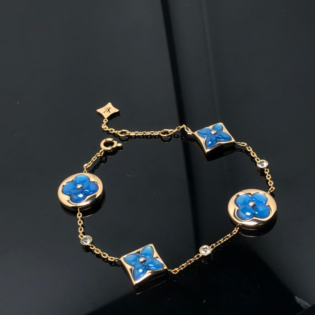 [Lunabriance]STAR AND SUN 4 MOTIF BLUE BRACELET