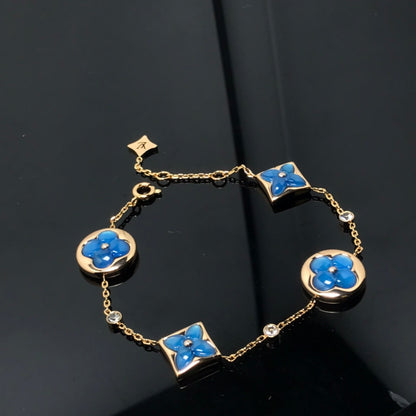 [Lunabriance]STAR AND SUN 4 MOTIF BLUE BRACELET