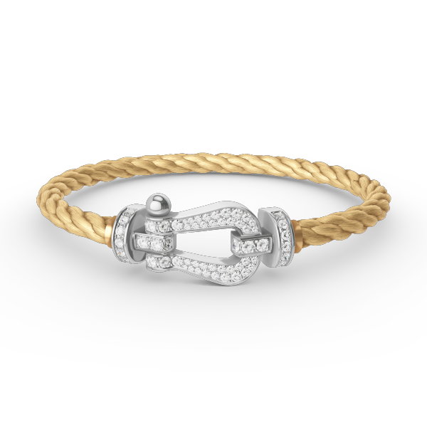 [Lunabriance]FORCE LARGE HORSESHOE FULL DIAMOND BRACELET SILVER