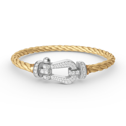 [Lunabriance]FORCE LARGE HORSESHOE FULL DIAMOND BRACELET SILVER