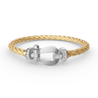 [Lunabriance]FORCE LARGE HORSESHOE HALF DIAMOND BRACELET SILVER