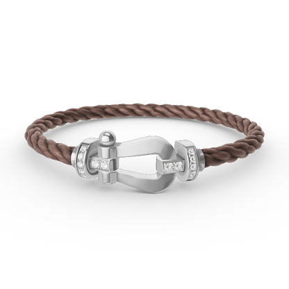 [Lunabriance]FORCE LARGE HORSESHOE HALF DIAMOND BRACELET SILVER