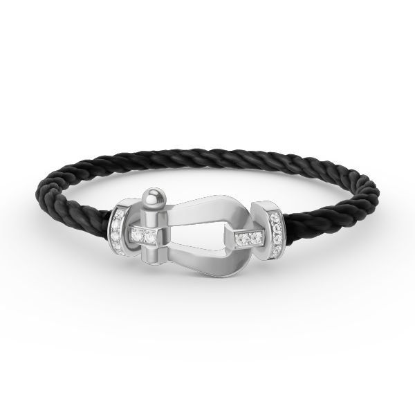 [Lunabriance]FORCE LARGE HORSESHOE HALF DIAMOND BRACELET SILVER