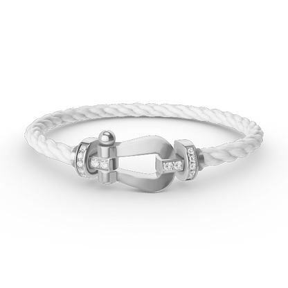 [Lunabriance]FORCE LARGE HORSESHOE HALF DIAMOND BRACELET SILVER