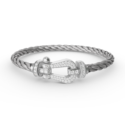 [Lunabriance]FORCE LARGE HORSESHOE FULL DIAMOND BRACELET SILVER