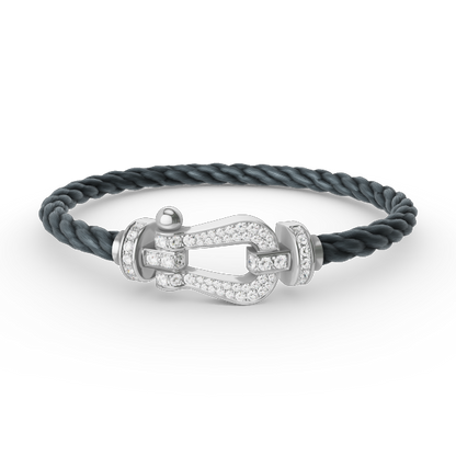 [Lunabriance]FORCE LARGE HORSESHOE FULL DIAMOND BRACELET SILVER