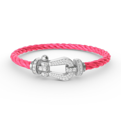 [Lunabriance]FORCE LARGE HORSESHOE FULL DIAMOND BRACELET SILVER