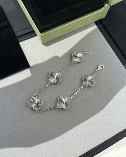 [Lunabriance]CLOVER SILVER 5 MOTIFS BRACELET